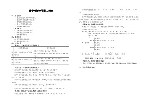 化学用语专项复习教案