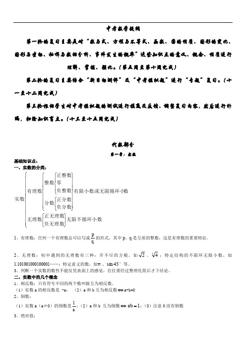 最新初中中考数学题库 2011中考数学总复习提纲