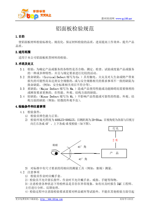 铝面板检验规范