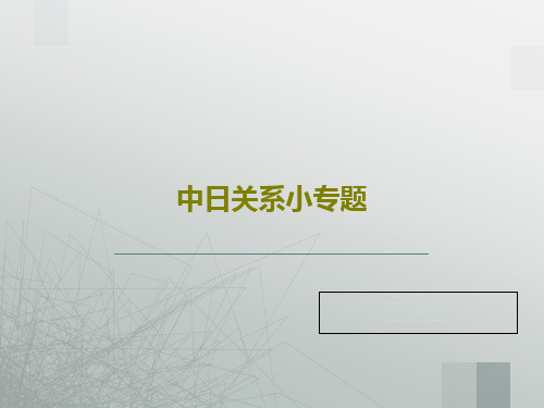 中日关系小专题22页PPT