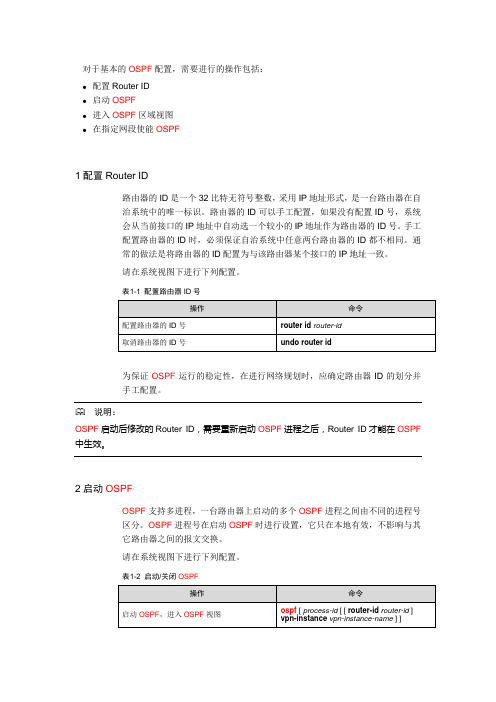 OSPF基本配置实验原理