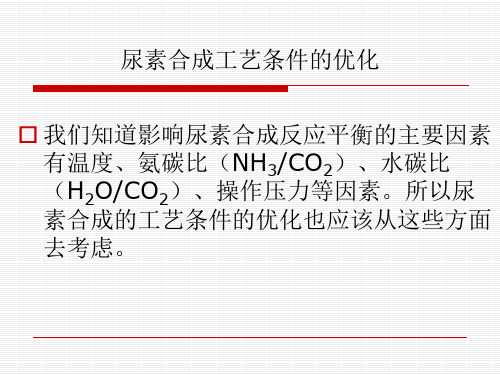 尿素合成工艺条件的优化