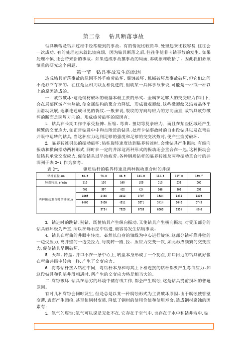 第二章 钻具断落事故