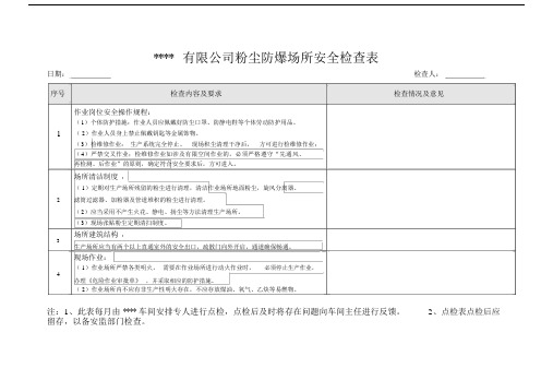 公司粉尘防爆场所安全检查表.docx