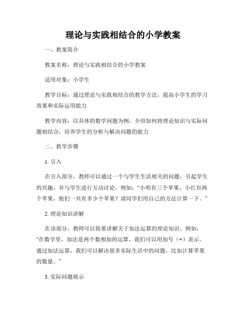 理论与实践相结合的小学教案