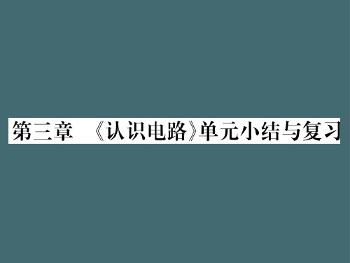 第3章  《认识电路》单元小结与复习—2020秋九年级物理上册教科版课堂复习课件