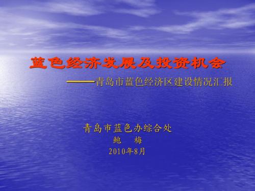 蓝色经济发展及投资机会