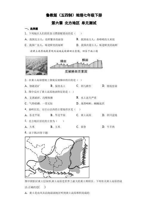 鲁教版(五四制)地理七年级下册 第六章 北方地区 单元测试15(原卷版)