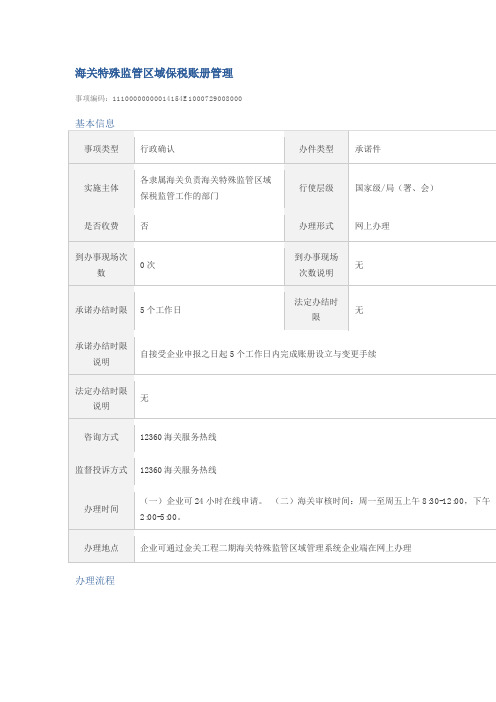 海关特殊监管区域保税账册管理