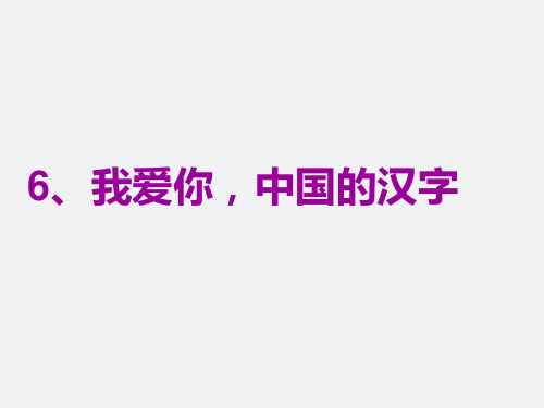 六年级上册语文课件-2.3 我爱你,中国的汉字|鄂教版 (共25张PPT)