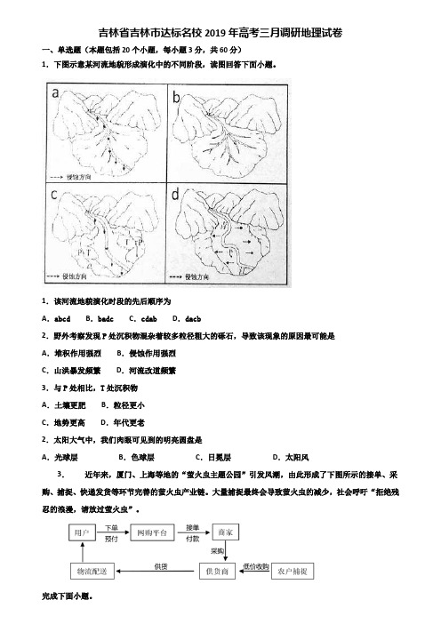 吉林省吉林市达标名校2019年高考三月调研地理试卷含解析