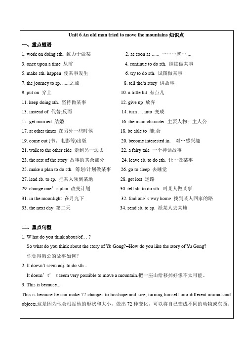 八年级下册Unit6-10各单元知识点