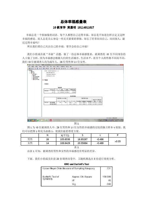 总体幸福感量表 2