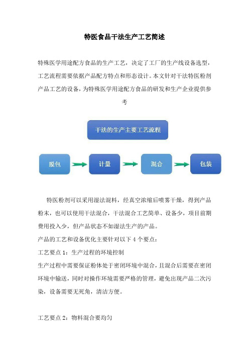 特医食品干法生产工艺简述