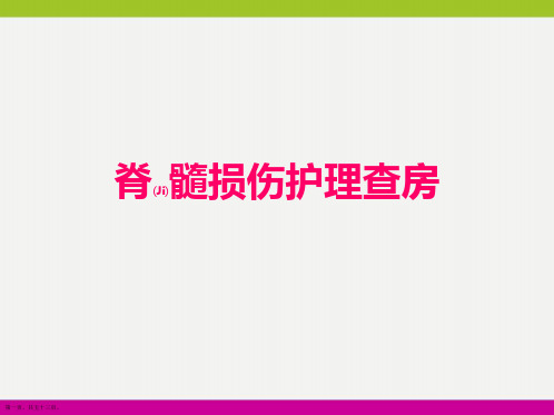 脊髓损伤护理与病例介绍ppt