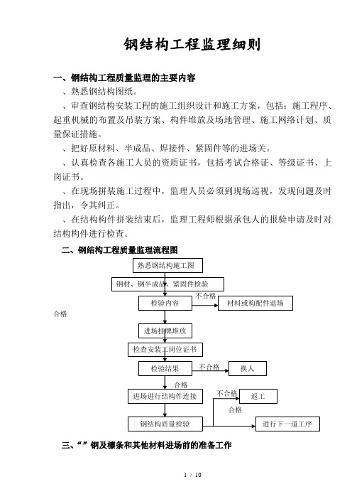 钢结构工程监理细则