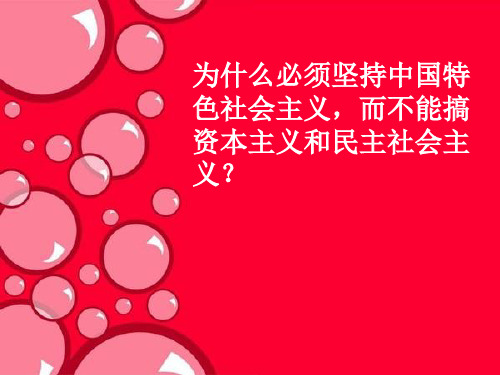 为什么必须坚持中国特色社会主义,而不能搞资本主义和民主社会主义？