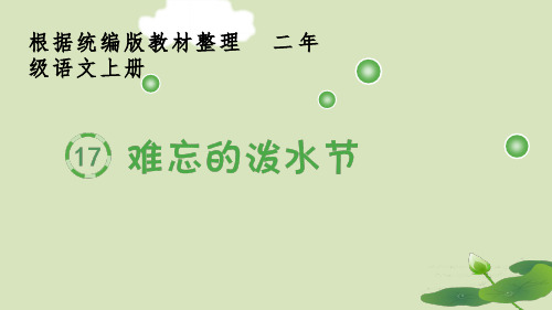 部编版二上语文17.《难忘的泼水节》生字课件