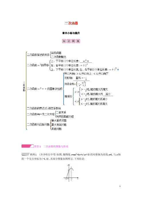 2019春九年级数学下册第二章二次函数章末小结与提升课时作业(新版)北师大版