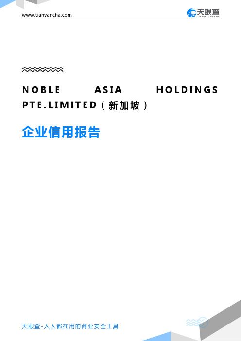 NOBLE ASIA HOLDINGS PTE.LIMITED(新加坡)企业信用报告-天眼查