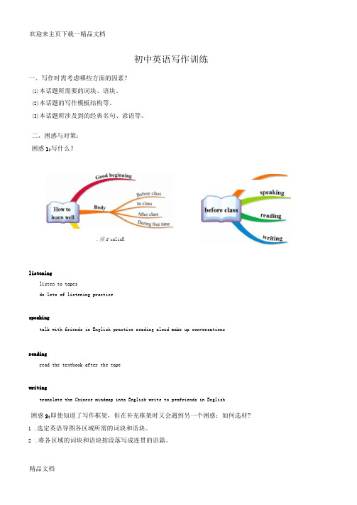 最新初中英语写作之思维导图运用