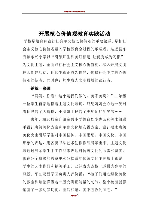 4.开展核心价值观教育实践活动