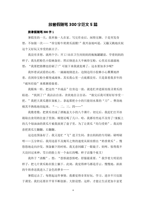 放暑假随笔300字范文5篇