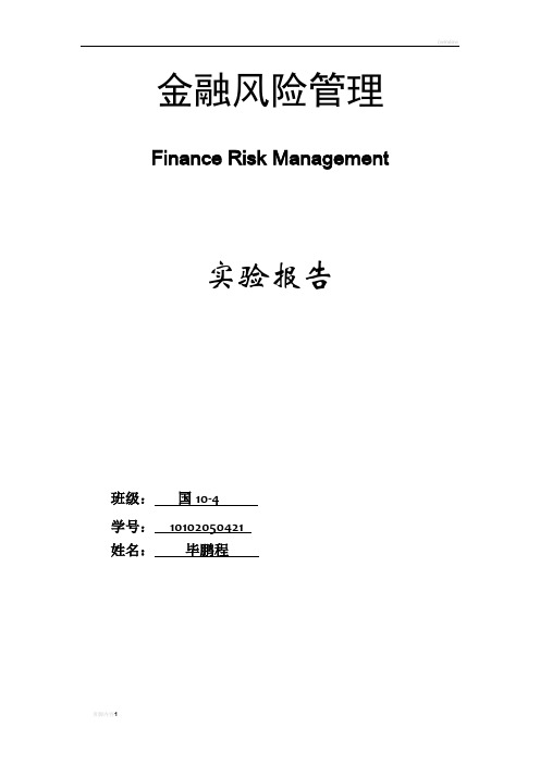 金融风险管理实验报告-北方工业大学