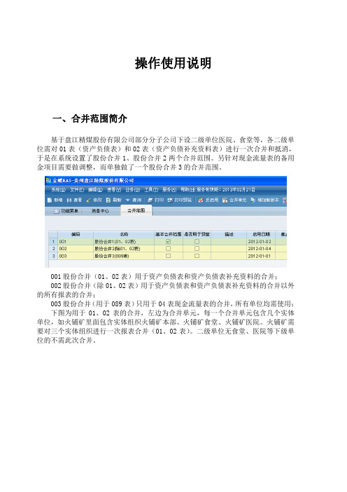 合并报表操作手册