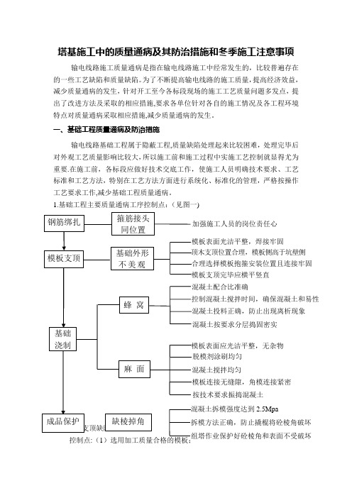 塔基施工中的质量通病及其防治措施冬季施工注意事项