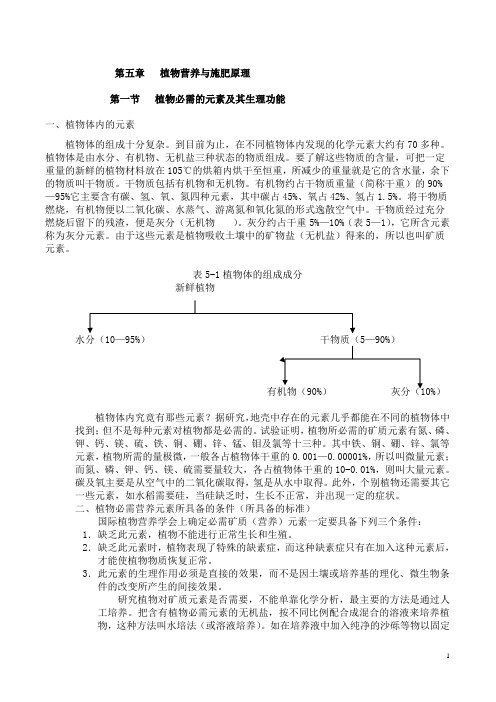 第五章 植物营养与施肥原理