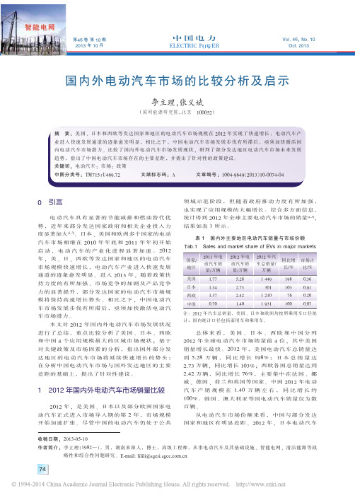 国内外电动汽车市场的比较分析及启示_李立理