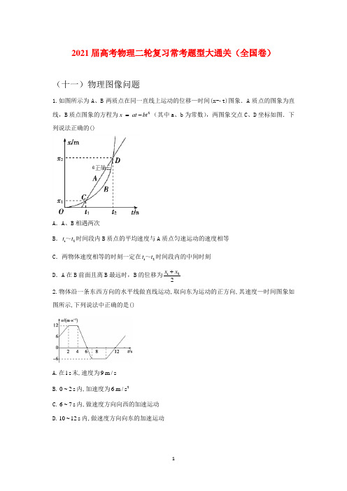 2021届高考物理二轮复习常考题型大通关(全国卷)(十一)物理图像问题