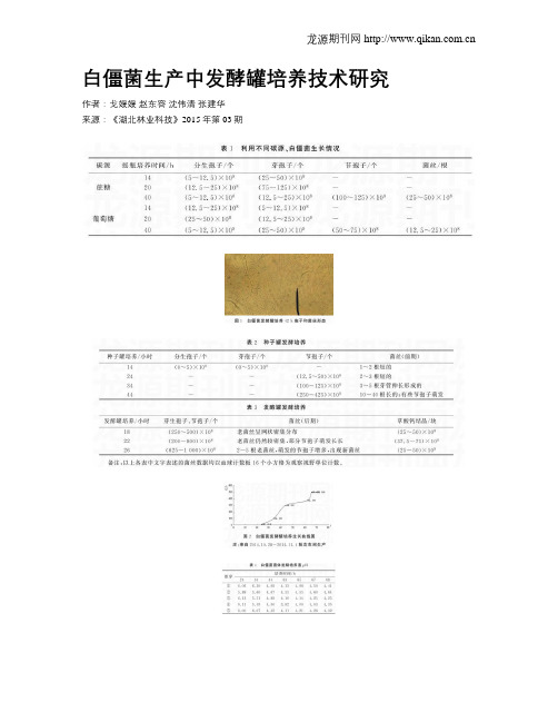 白僵菌生产中发酵罐培养技术研究