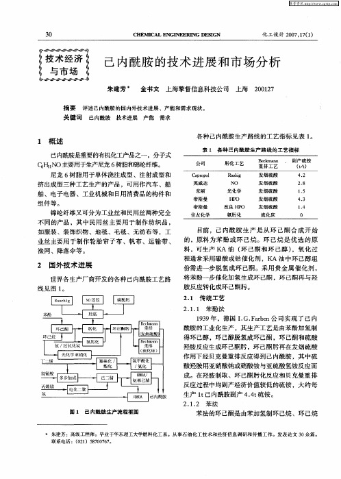 己内酰胺的技术进展和市场分析