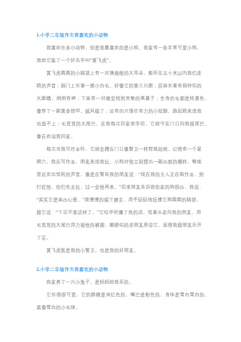 我最喜欢的什么二年级作文