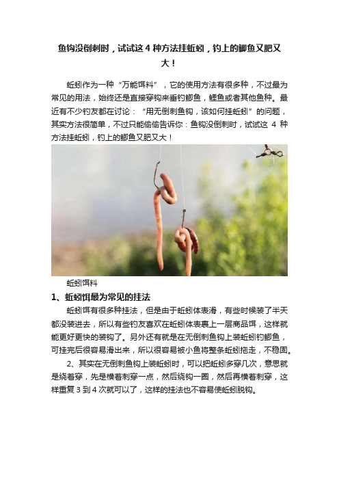 鱼钩没倒刺时，试试这4种方法挂蚯蚓，钓上的鲫鱼又肥又大！