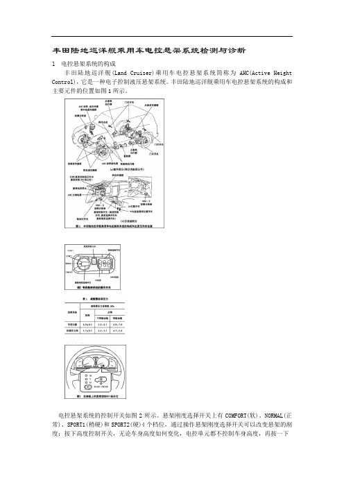 丰田陆地巡洋舰乘用车电控悬架系统检测与诊断