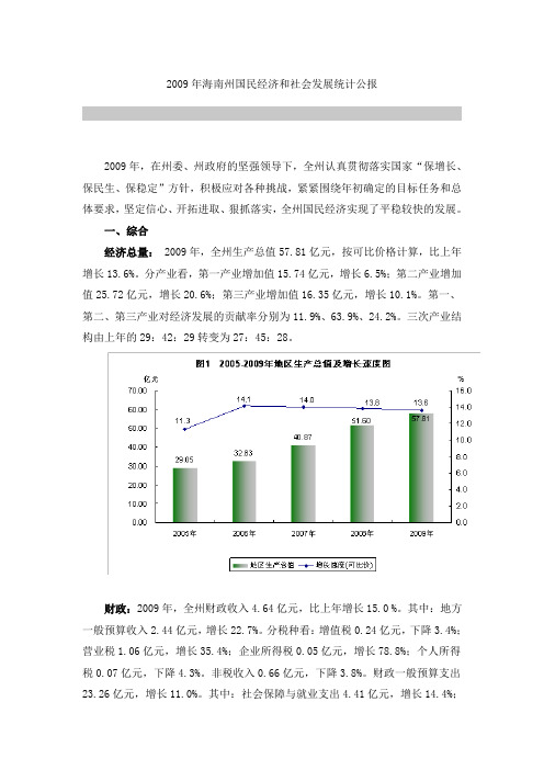 2009年海南州国民经济和社会发展统计公报