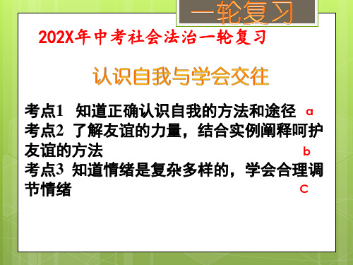 认识自我与学会交往(考点1、2、3) 课件