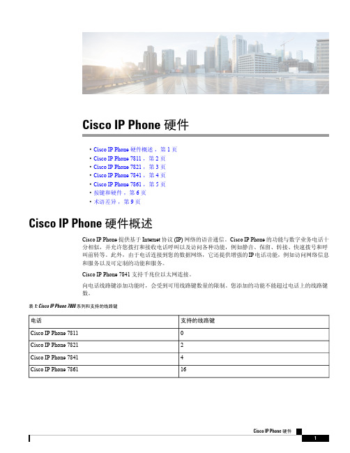 思科Cisco IP Phone 7811 7821产品手册