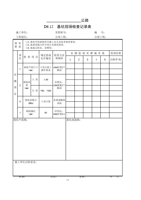 基坑现场检查记录表