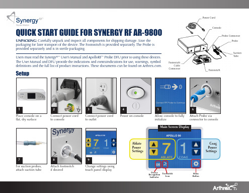 Arthrex SynergyRF AR-9800 用户指南说明书