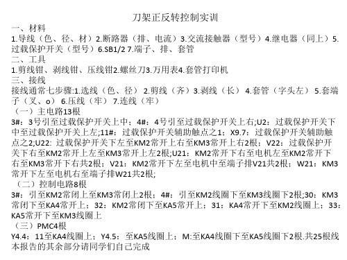 刀架正反转控制接线实训