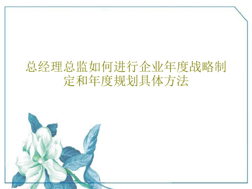 总经理总监如何进行企业年度战略制定和年度规划具体方法共71页文档