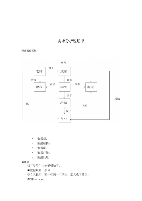 考务管理系统 需求分析说明书 流程图 ER图