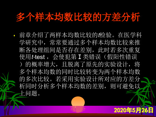 多个样本均数比较的方差分析-精选文档