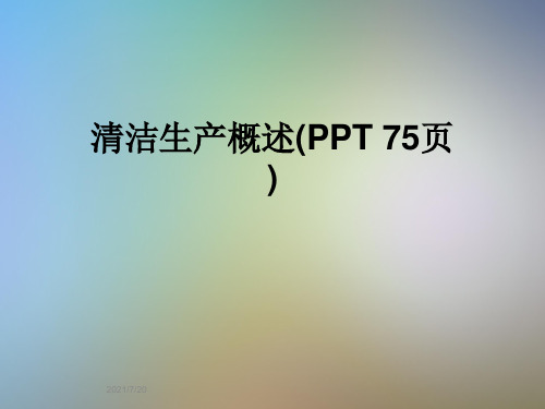 清洁生产概述(PPT 75页)