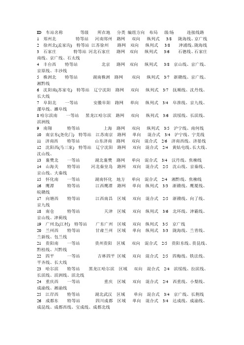 全路编组站资料
