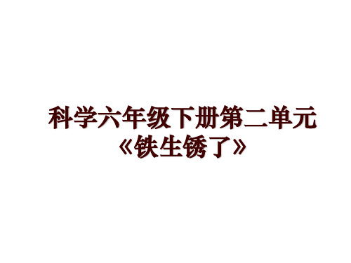 科学六年级下册第二单元《铁生锈了》